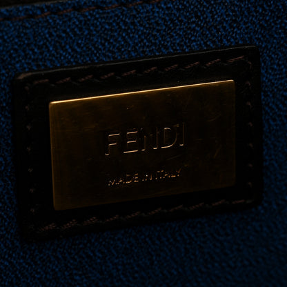Fendi Zucca Spalmati Medium Roll Tote Tobacco Blue 6 of 13