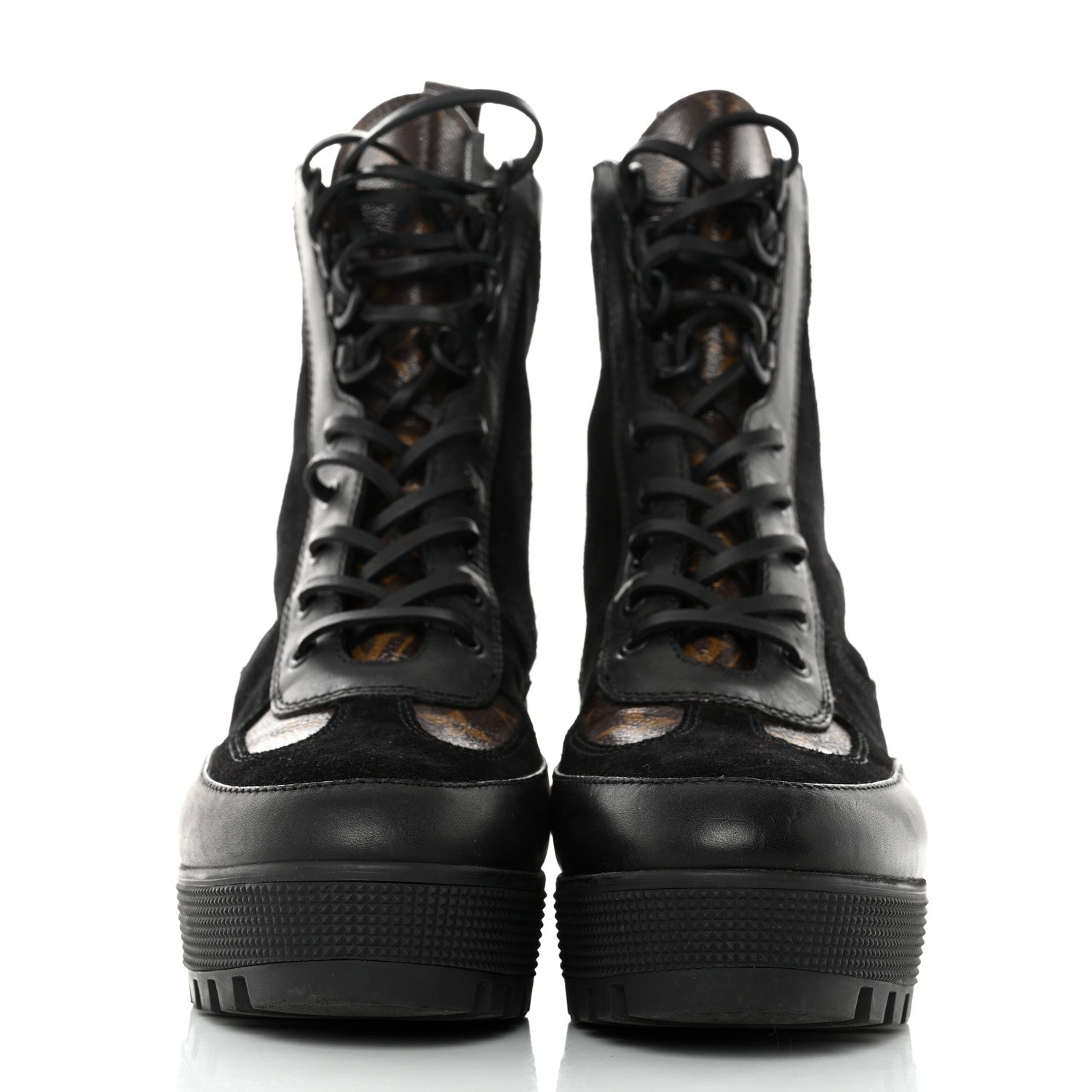 Louis Vuitton Suede Calfskin Monogram Laureate Platform Desert Boots 40 Black 2 of 8
