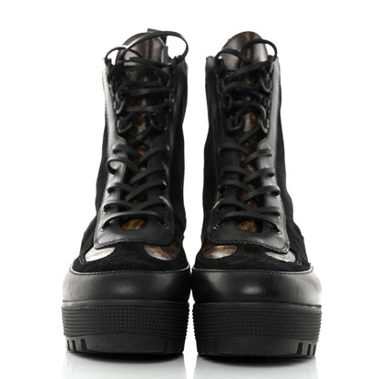 Louis Vuitton Suede Calfskin Monogram Laureate Platform Desert Boots 40 Black 2 of 8