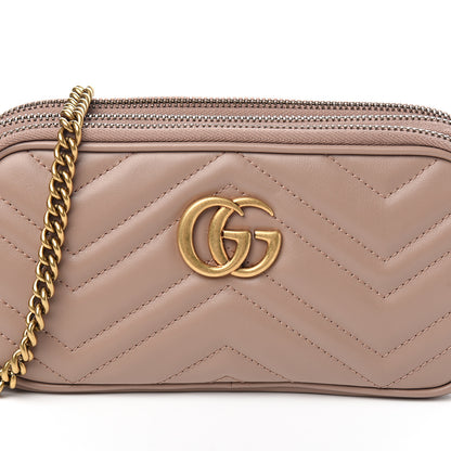 Gucci Calfskin Matelasse Mini GG Marmont Chain Crossbody Bag Porcelain Rose 11 of 11