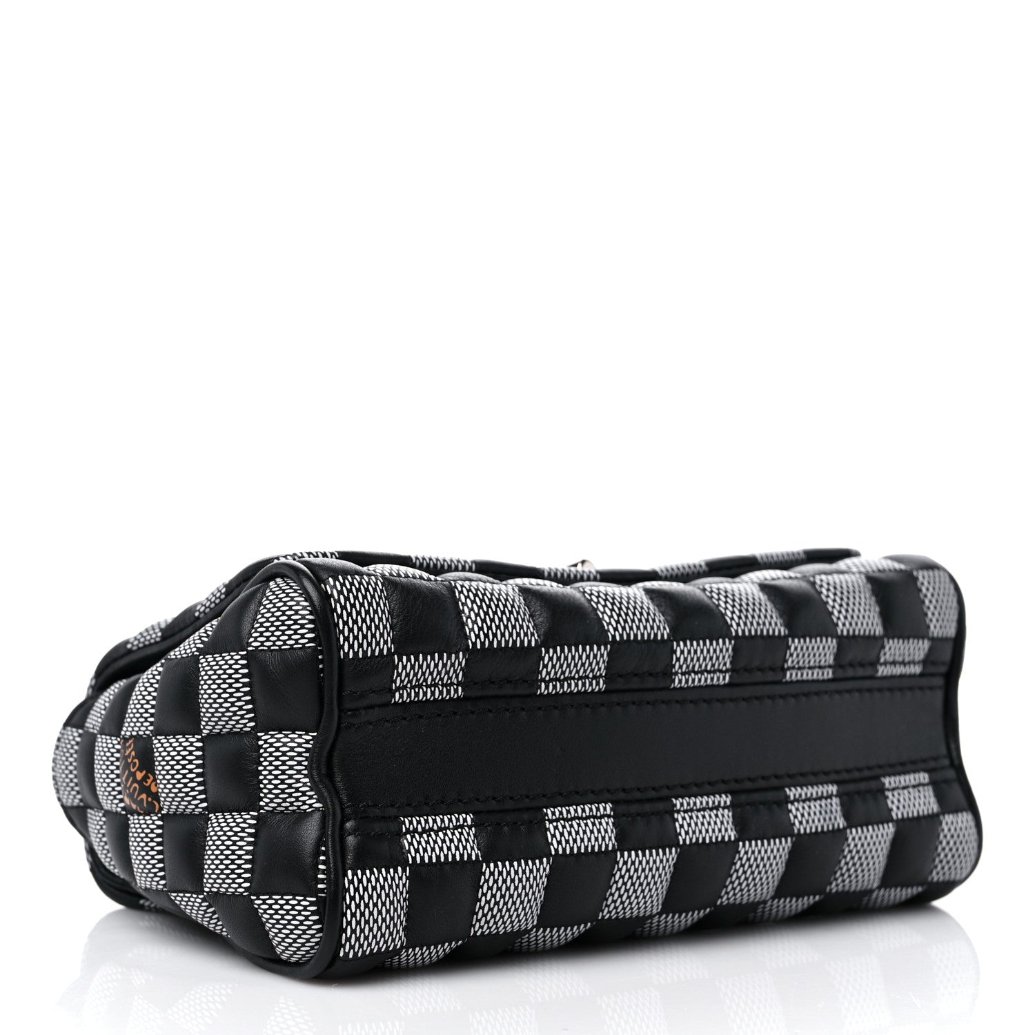 Louis Vuitton Calfskin Damier Twist Shoulder Bag BB Black White 5 of 10