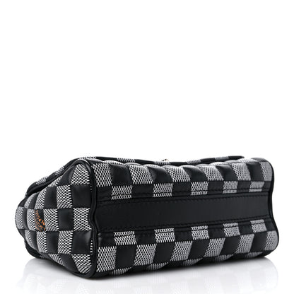 Louis Vuitton Calfskin Damier Twist Shoulder Bag BB Black White 5 of 10