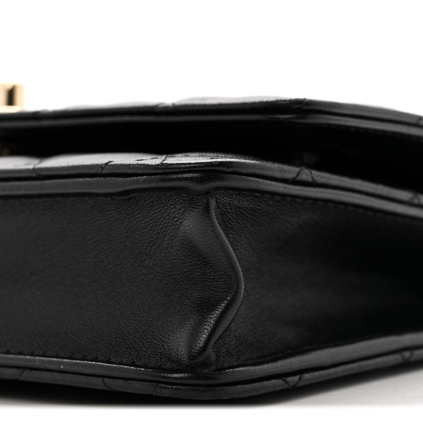 Lambskin Quilted Trendy CC Wallet On Chain WOC Black