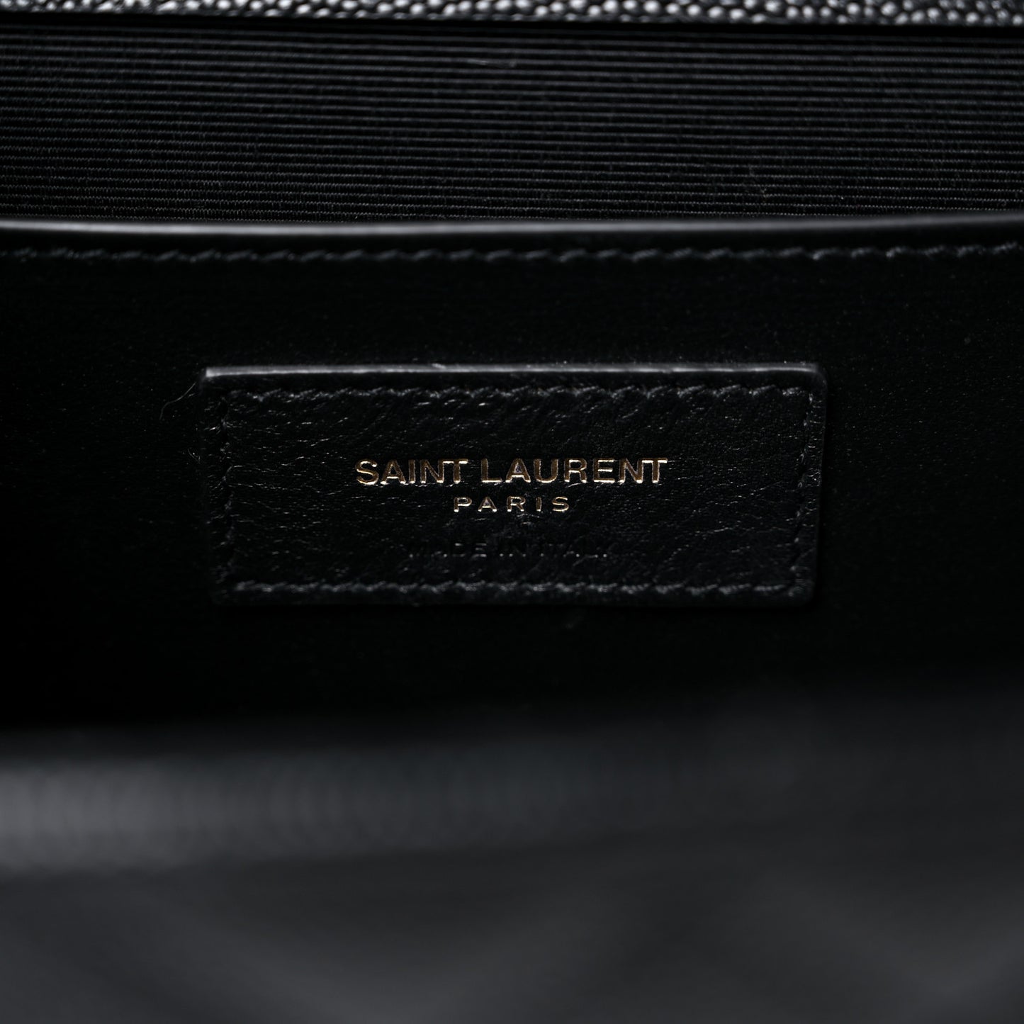 Grain De Poudre Textured Mixed Matelasse Triquilt Medium Monogram Satchel Black