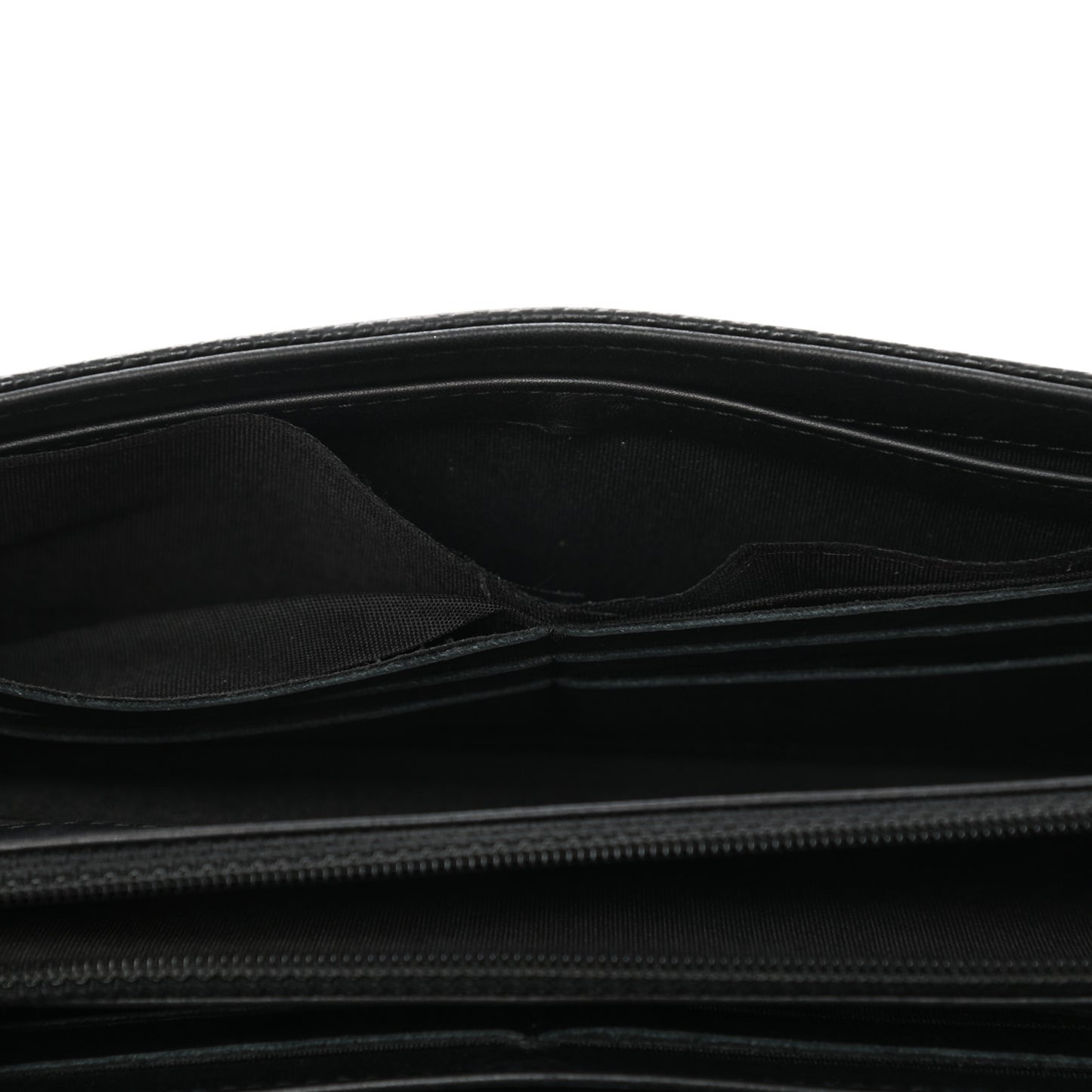 Caviar Timeless CC Large Gusset Flap Wallet Black