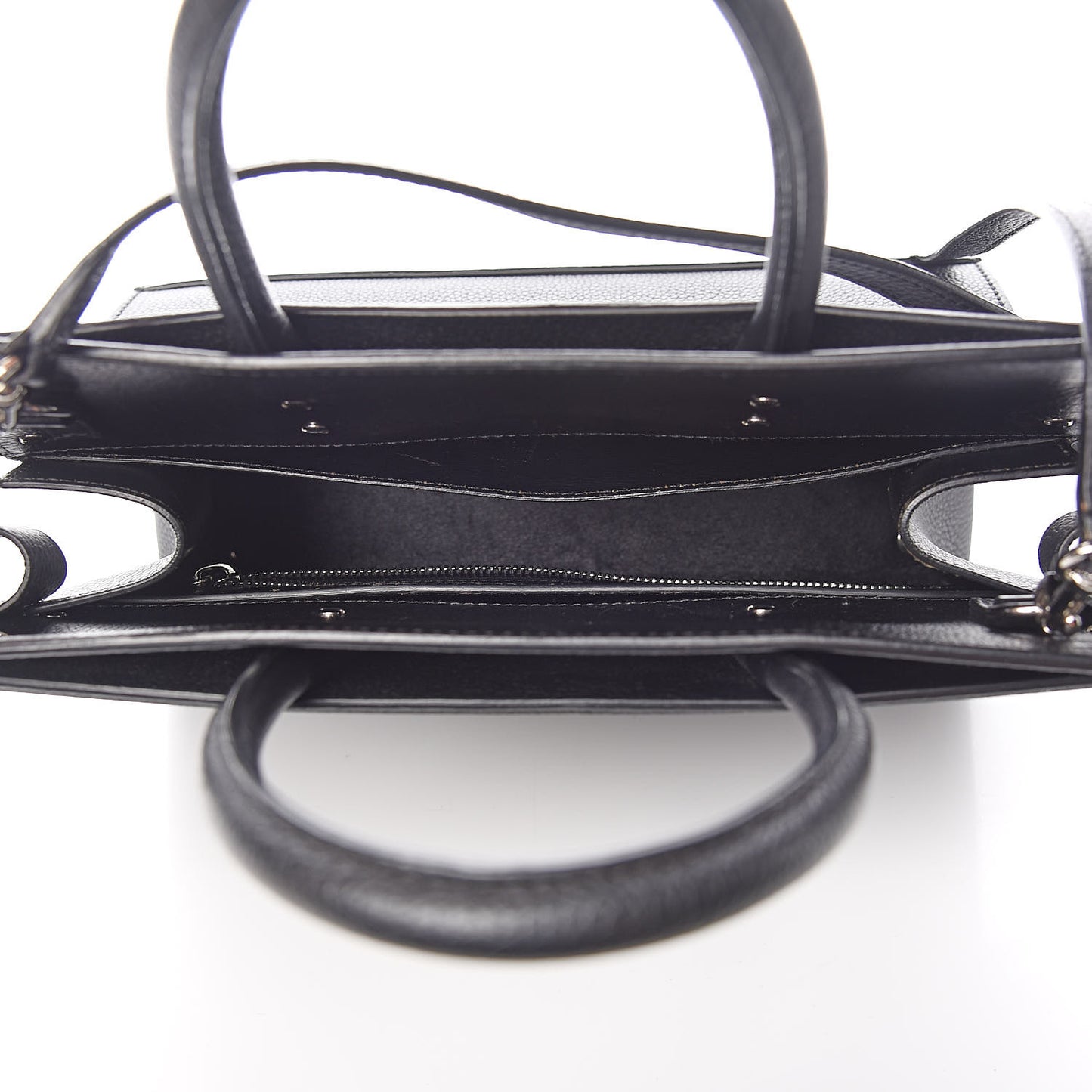 Grained Calfskin Small Horizon Satchel Black
