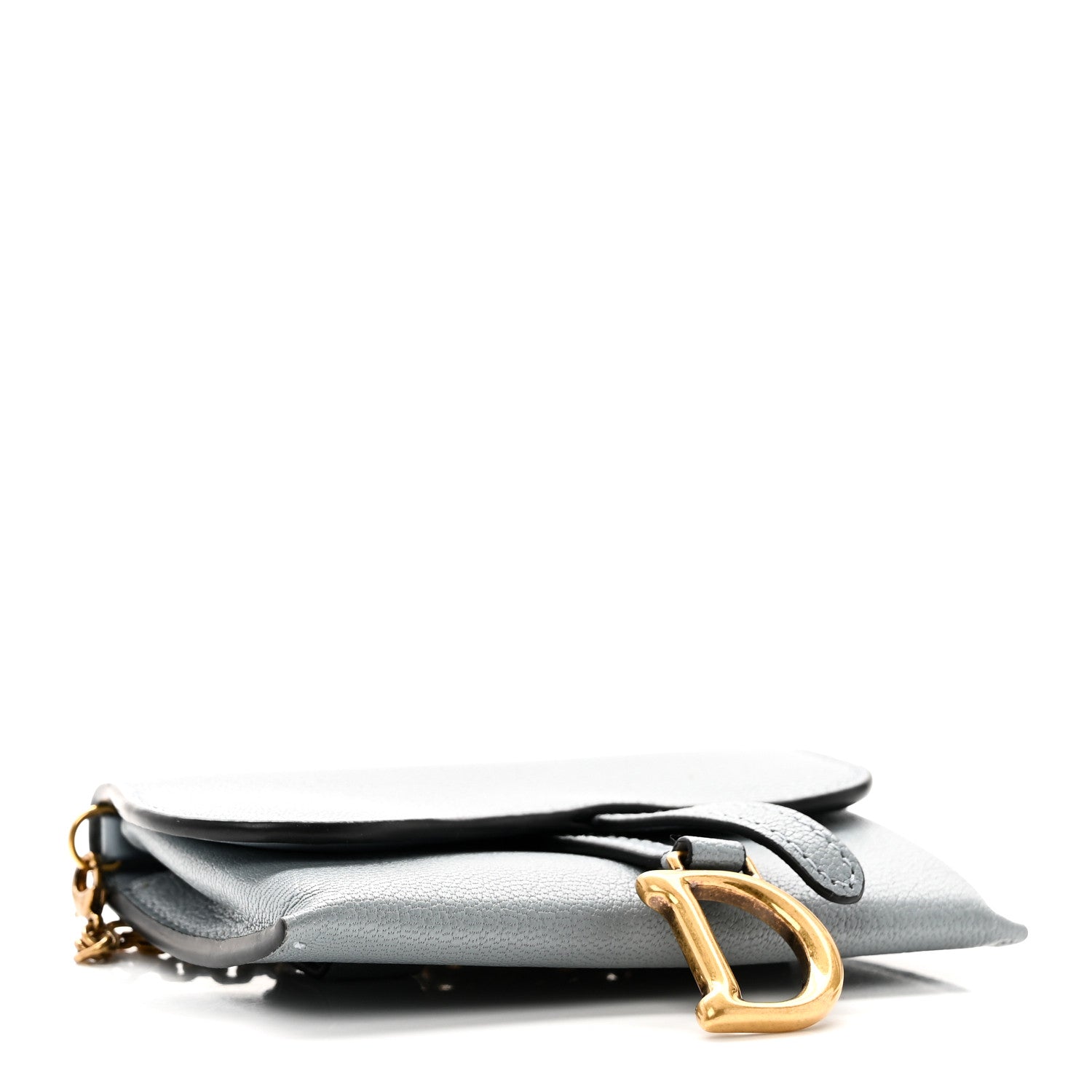 Christian Dior Goatskin Nano Saddle Chain Pouch Blue 4 of 8
