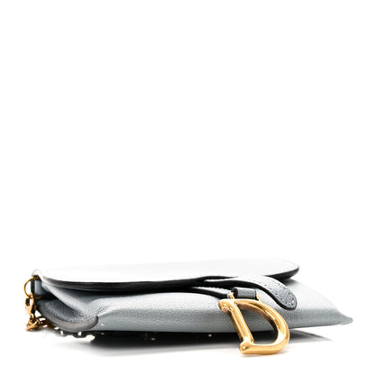 Christian Dior Goatskin Nano Saddle Chain Pouch Blue 4 of 8