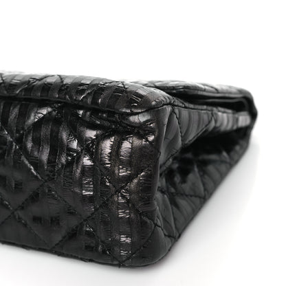 Chanel Metallic Calfskin Striped 2.55 Reissue 227 Flap Black 9 of 10