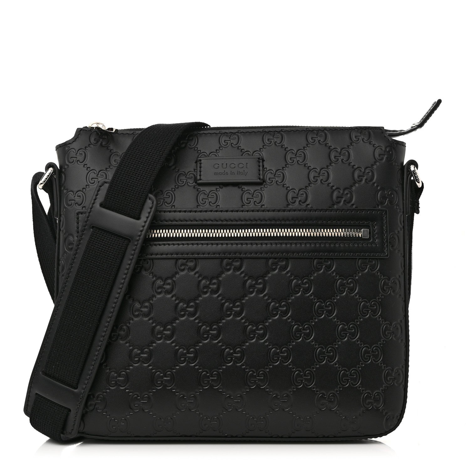 Gucci Guccissima Signature Small Messenger Bag Black 1 of 12