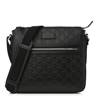 Gucci Guccissima Signature Small Messenger Bag Black 1 of 12