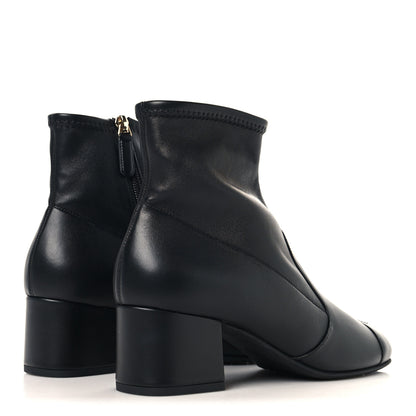 Chanel Stretch Lambskin Cap Toe CC Uniform Short Boots 38 Black 5 of 9
