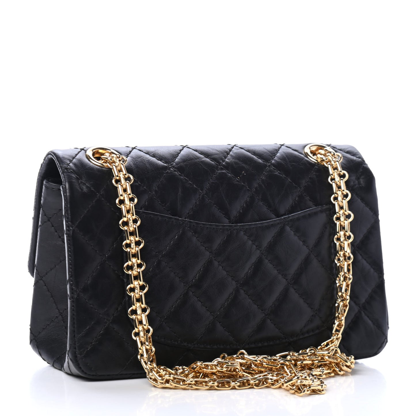 Aged Calfskin Quilted 2.55 Reissue Mini Flap Black