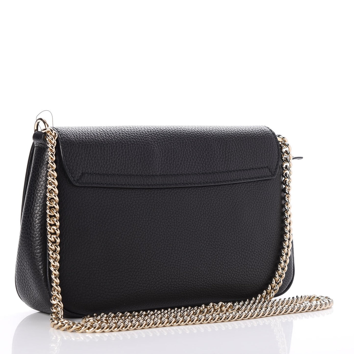 Pebbled Calfskin Medium Soho Flap Crossbody Black