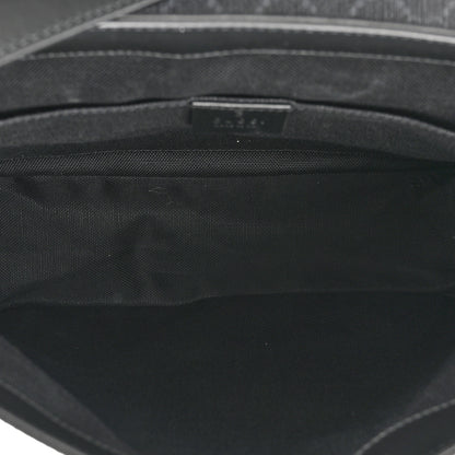Gucci GG Supreme Monogram Textured Dollar Calfskin Retro Interlocking G Flap Messenger Bag Black 5 of 12