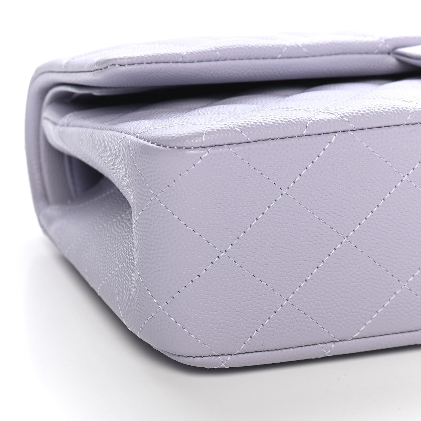 Caviar Quilted Medium Double Flap Light Purple