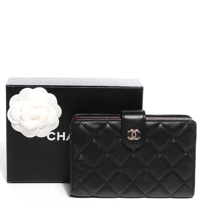 Chanel Lambskin Quilted Large Zip Pocket Wallet Black 6 of 10