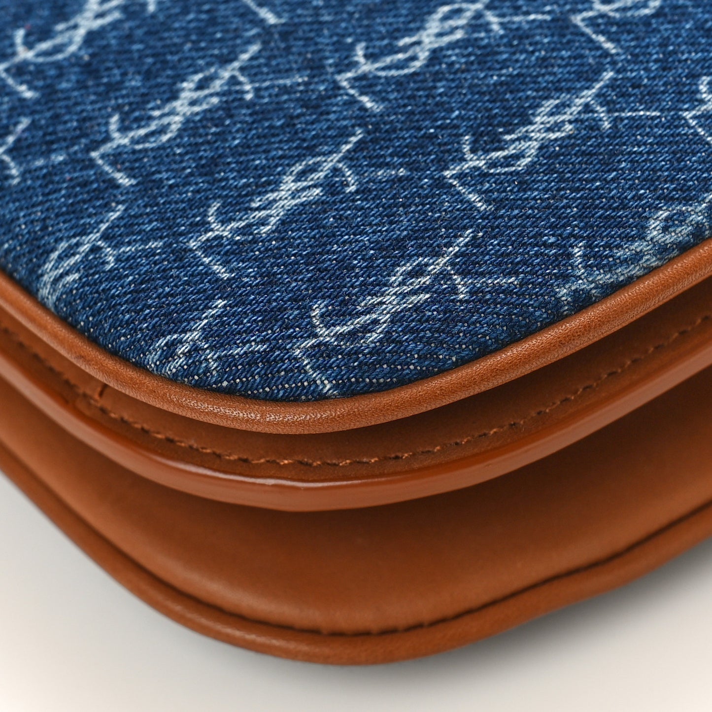 Denim All-Over Monogram Small Le Monogramme Satchel Navy Blue