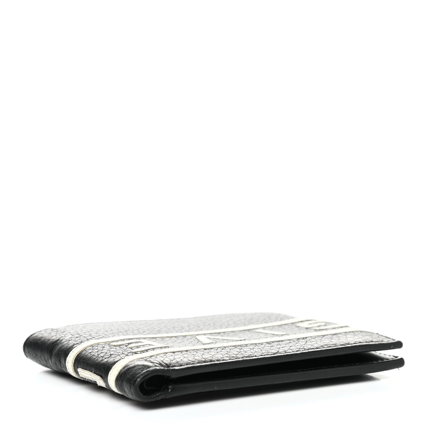Calfskin Logo Bi-Fold Wallet Black