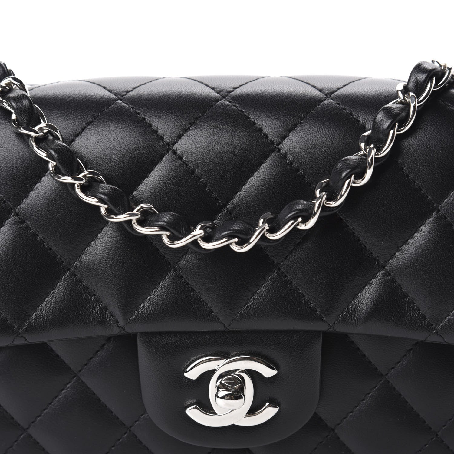 Chanel Lambskin Quilted Mini Rectangular Flap Black 10 of 10
