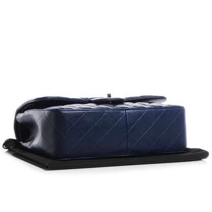 Chanel Caviar Jumbo Double Flap Navy Blue 4 of 9