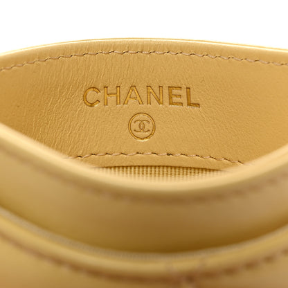 Chanel Lambskin Quilted Chanel 19 Card Holder Yellow 6 of 9