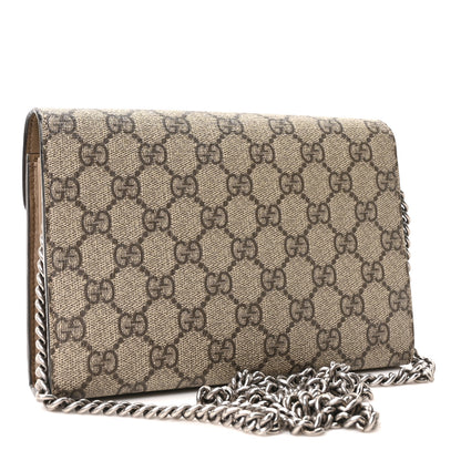 Gucci GG Supreme Monogram Mini Dionysus Chain Wallet Beige Taupe 3 of 10