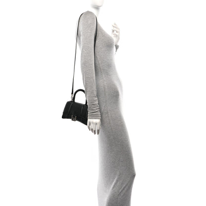 Balenciaga Grained Calfskin Hourglass Top Handle Bag XS Black 2 of 9