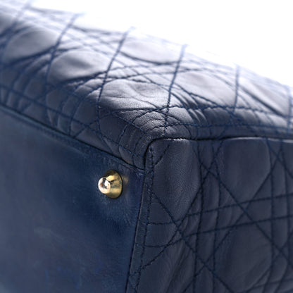 Christian Dior Lambskin Cannage Large Lady Dior Navy 10 of 24