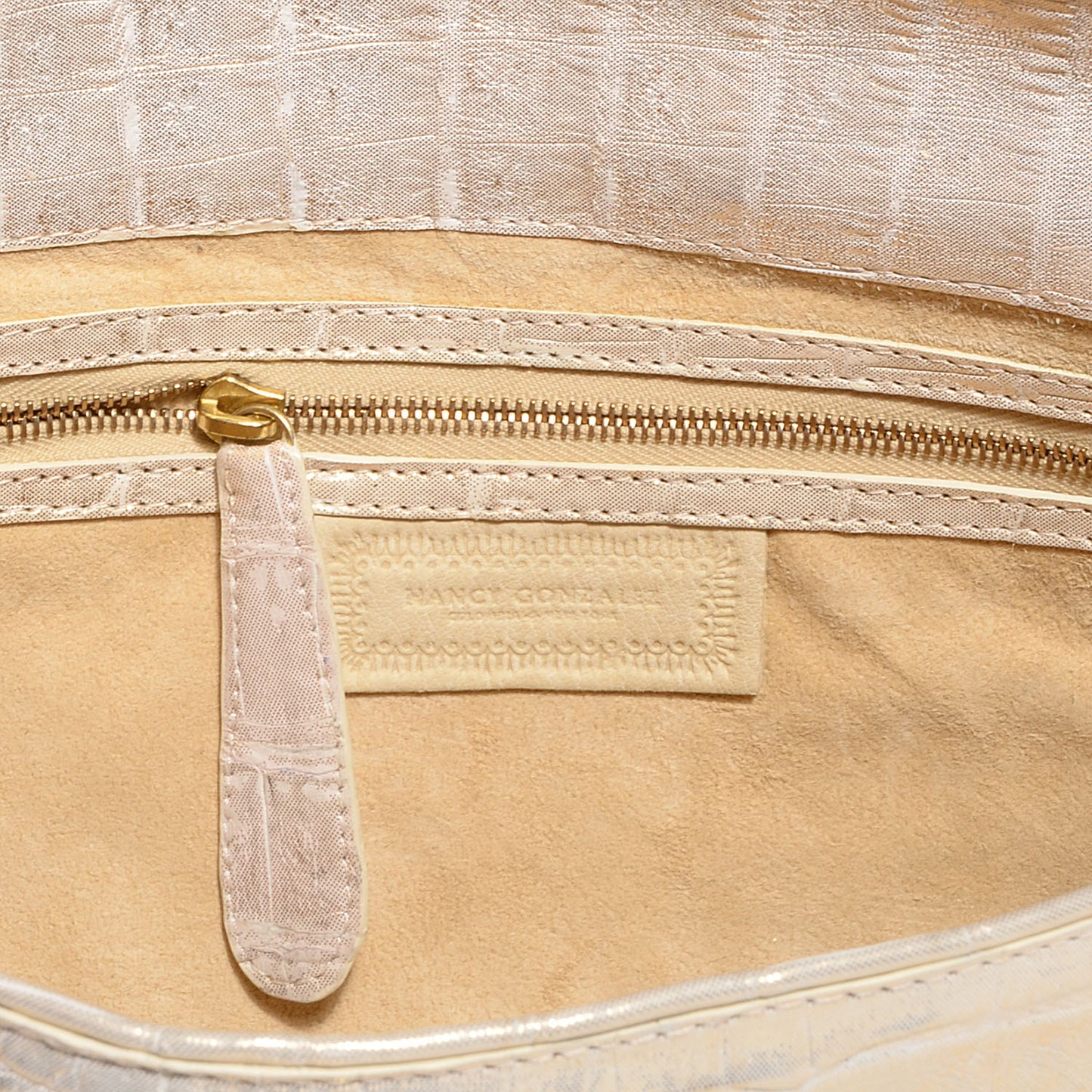 Crocodile Convertible Clutch Gold