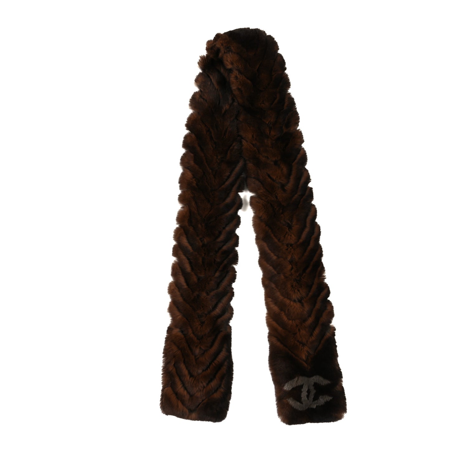 Orylag Rabbit Fur CC Scarf Brown Multicolor