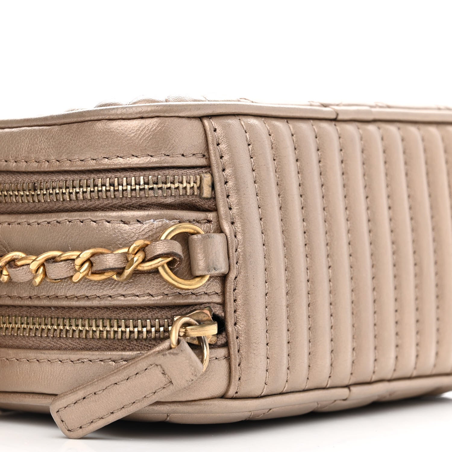 Chanel Metallic Lambskin Mini Coco Boy Camera Case Dark Gold 10 of 12