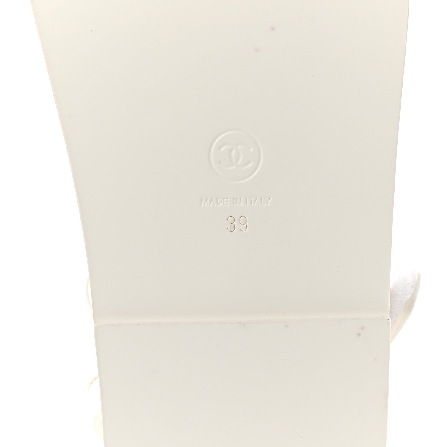 Chanel Calfskin Printed Velcro Dad Sandals 39 White 6 of 10