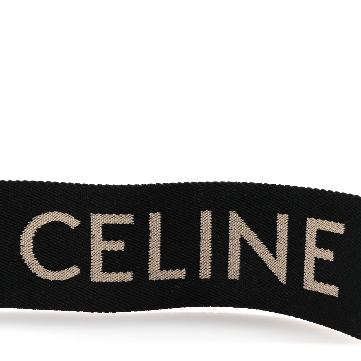 Celine Jacquard Wool Logo Short Strap Black Beige 3 of 5