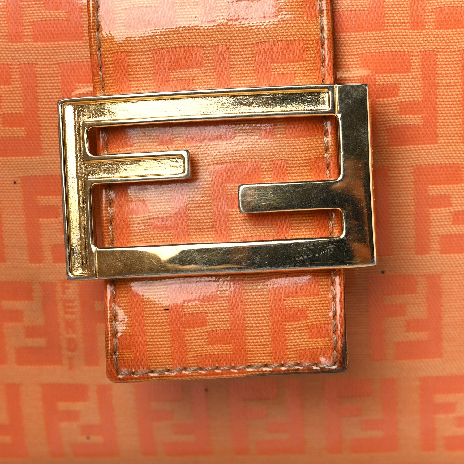 Fendi Vinyl Zucchino Shoulder Bag Orange 24 of 27