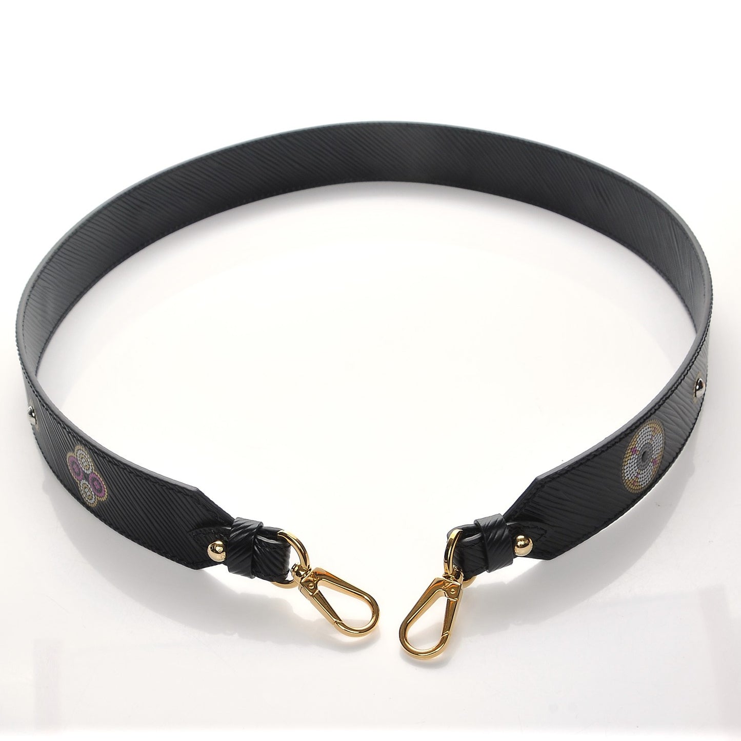 Epi Bead Embroidery Print Bandouliere Shoulder Strap Black