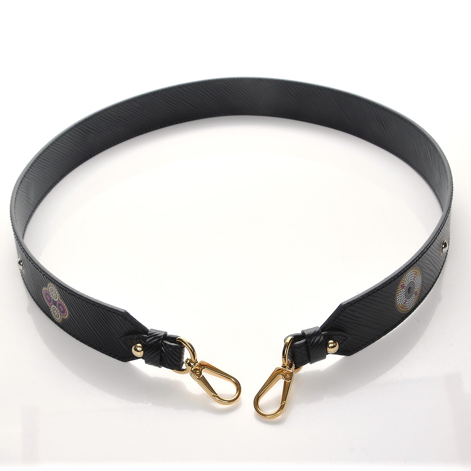 Louis Vuitton Epi Bead Embroidery Print Bandouliere Shoulder Strap Black 4 of 7