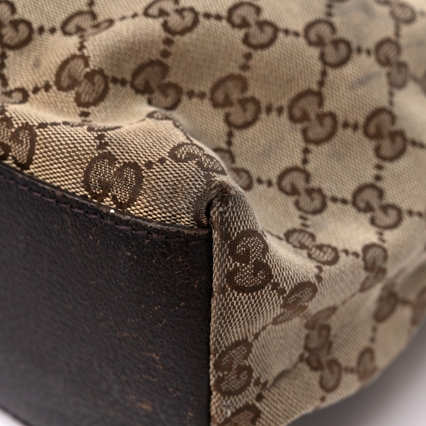 GG Monogram Large Web Handle Vertical Tote Dark Brown