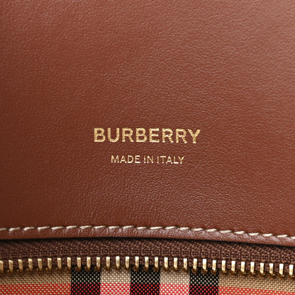 Burberry Calfskin Vintage Check Small Two Handle Title Bag Black 6 of 8