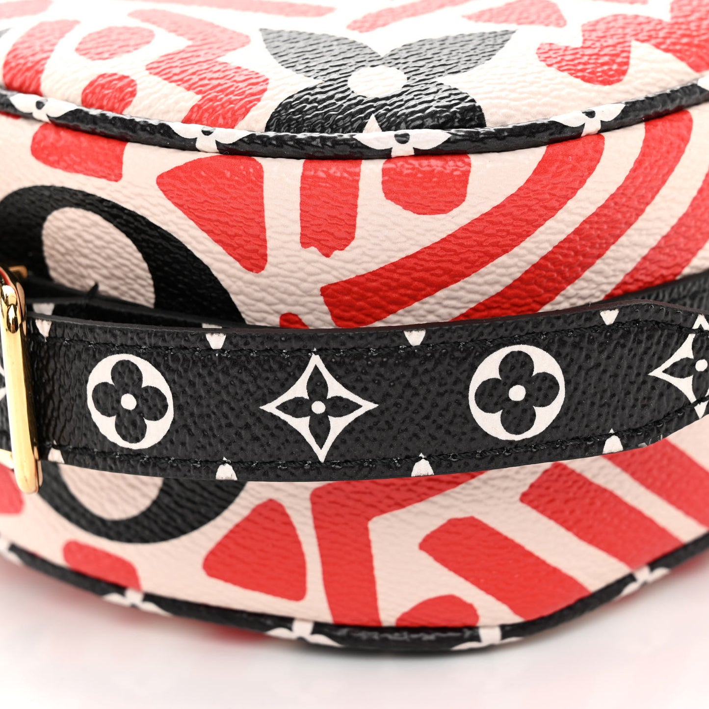 Monogram Giant Crafty Boite Chapeau Souple PM Creme Rouge Black