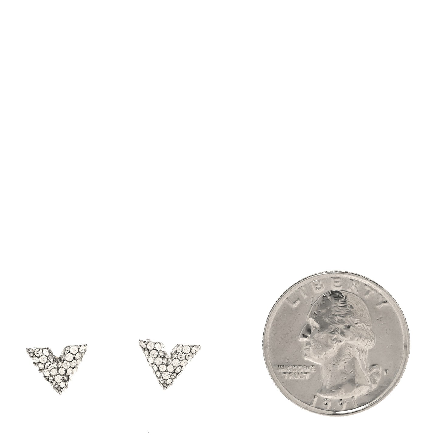 Crystal Essential V Stud Earrings Silver