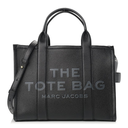 Marc Jacobs Grained Calfskin Medium The Tote Bag Black 1 of 13
