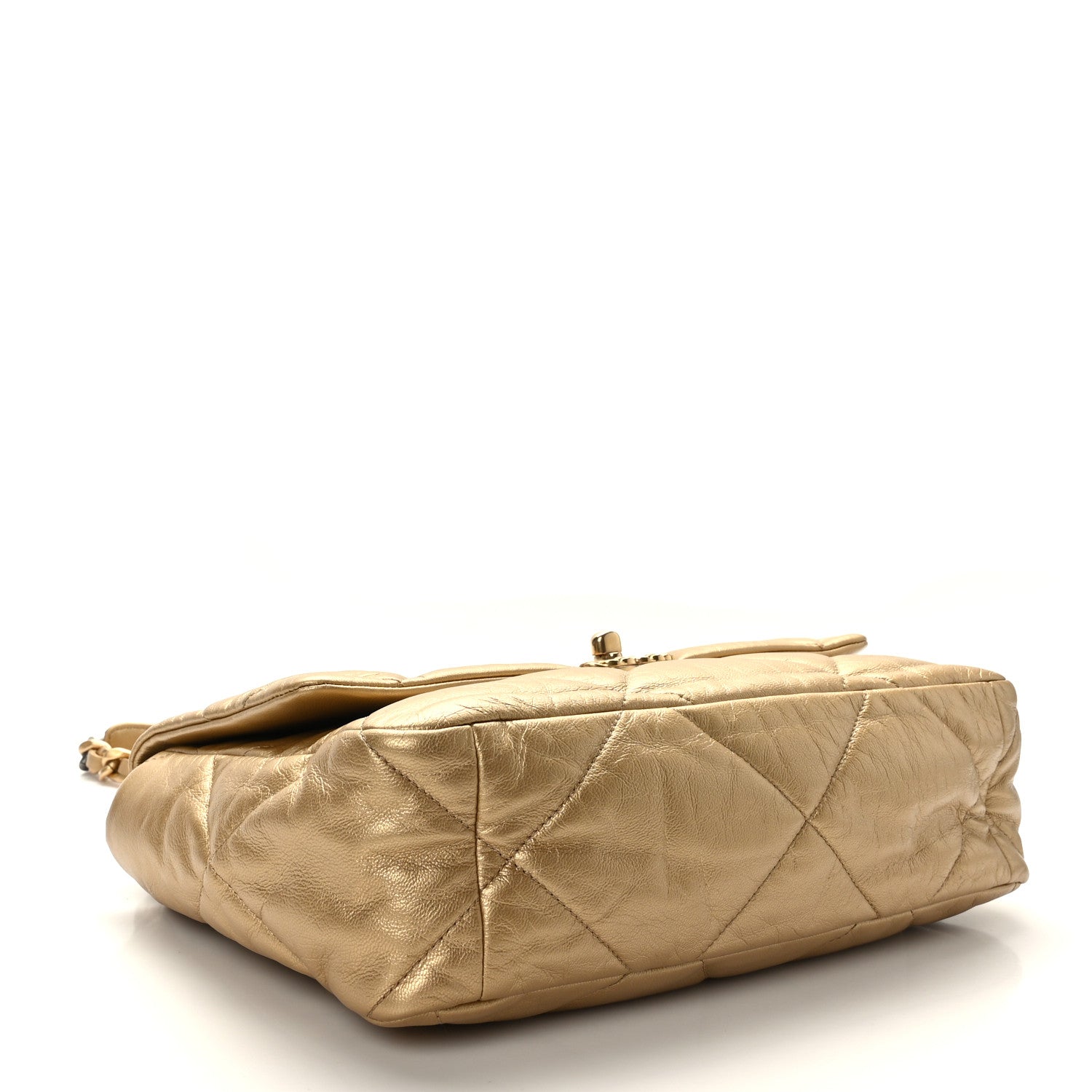 Chanel Metallic Goatskin Quilted Large Chanel 19 Flap Gold 4 of 9