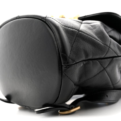 Chanel Lambskin Quilted Logo Mini Backpack Black 10 of 10