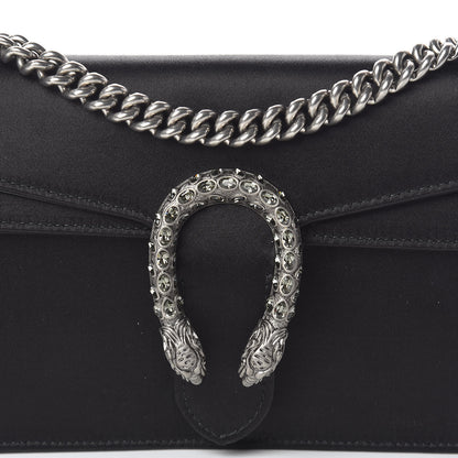 Gucci Satin Silk Crystal Small Dionysus Shoulder Bag Black Black Diamond 8 of 10