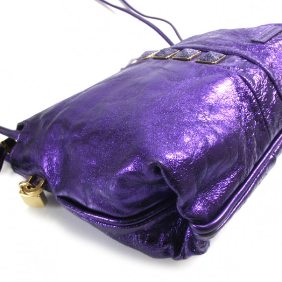 Marc Jacobs Leather O.O.C Shoulder Bag Metallic Violet 6 of 11