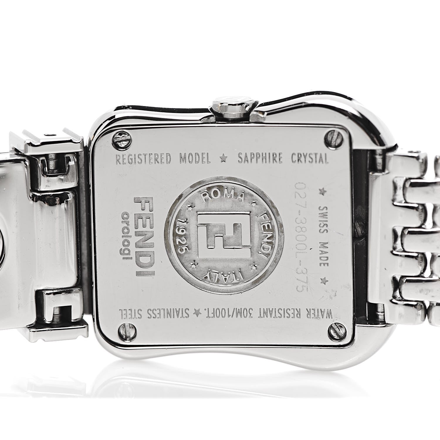 Fendi Stainless Steel Diamond 23mm 3800L Buckle Quartz Watch Silver 5 of 7