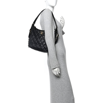 Chanel Lambskin Quilted Maxi Hobo Black 3 of 11