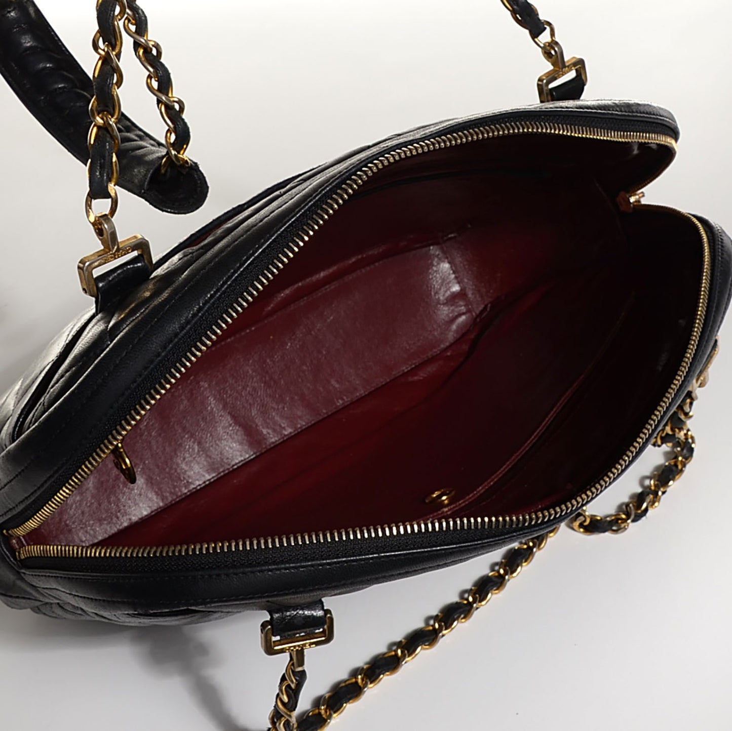 Lambskin Quilted Shoulder Bag Black