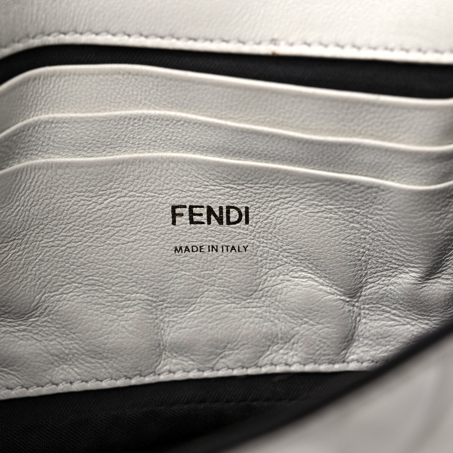 Fendi Nappa FF 1974 Embossed Mini Baguette White 7 of 12